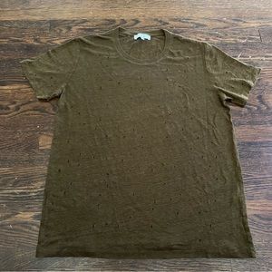 IRO 100% linen distressed tee size L